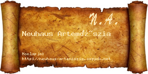 Neuhaus Artemíszia névjegykártya